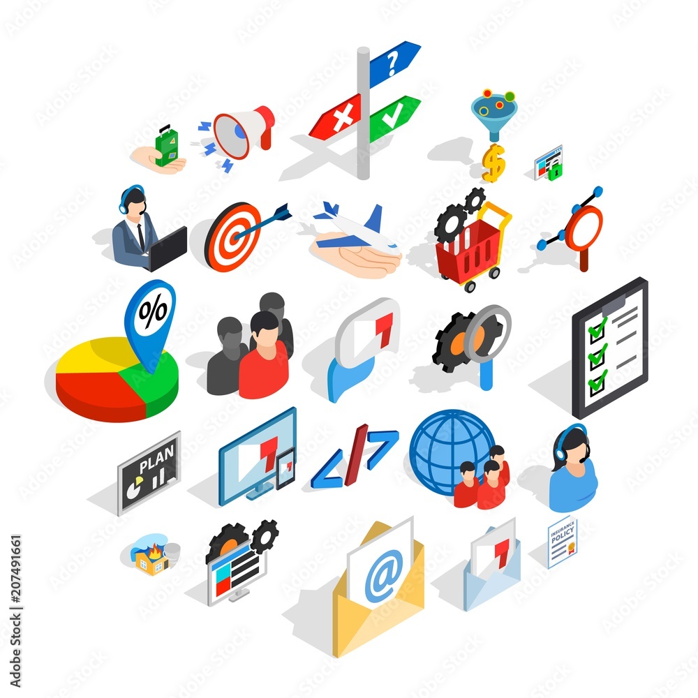 Aufkleber manpower icons set. isometric set of 25 manpower vector icons for web isolated on white background