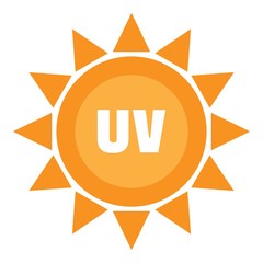 Uv sun logo. Flat illustration of uv sun vector logo for web design