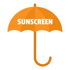 Umbrella sun screen logo. Flat illustration of umbrella sun screen vector logo for web design