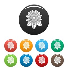 Natural sunflower icon. Simple illustration of natural sunflower vector icons set color isolated on white