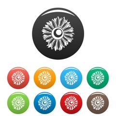 Summer sunflower icon. Simple illustration of summer sunflower vector icons set color isolated on white