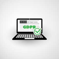 EU General Data Protection Regulation (GDPR) Design Concept - Rules to Comply for Secure Personal Data Storage and Handling - Vector Illustration