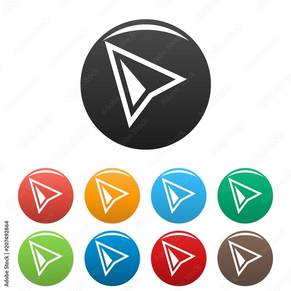Poster cursor modern icon. simple illustration of cursor modern vector icons set color isolated on white