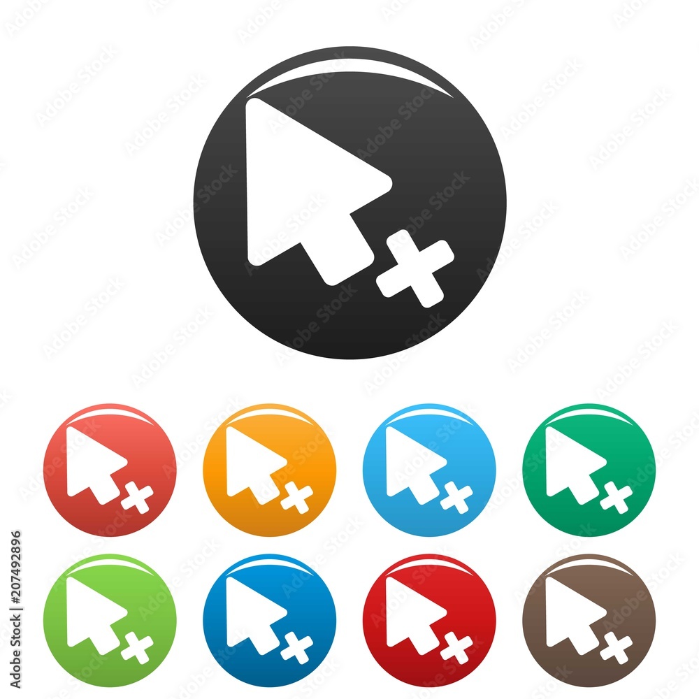 Poster cursor failure icon. simple illustration of cursor failure vector icons set color isolated on white