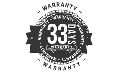 33 days warranty icon vintage rubber stamp guarantee
