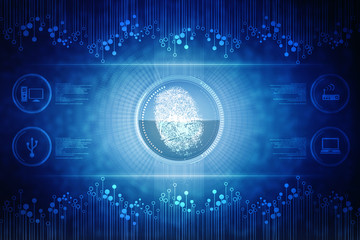 Fingerprint Scanning Technology Concept 2d Illustration