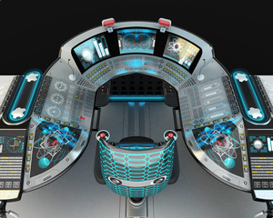 Ship modular equipment. Multipurpose control panel large-sized vessels. The foundation of the captain's bridge. © Oleg