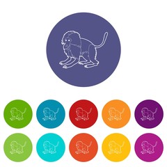 Gelada monkey icons color set vector for any web design on white background