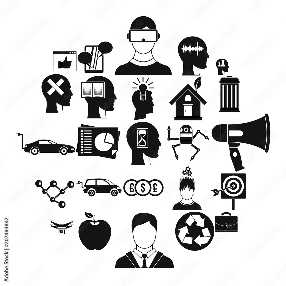 Poster think icons set. simple set of 25 think vector icons for web isolated on white background