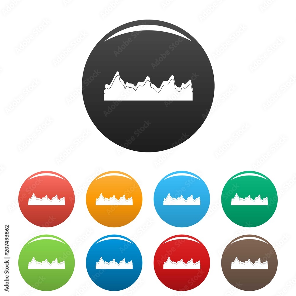 Poster equalizer song radio icon. simple illustration of equalizer song radio vector icons set color isolat