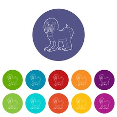 Mandrill icons color set vector for any web design on white background