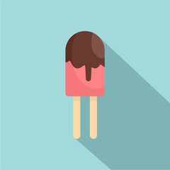 Choco ice cream icon. Flat illustration of choco ice cream vector icon for web design