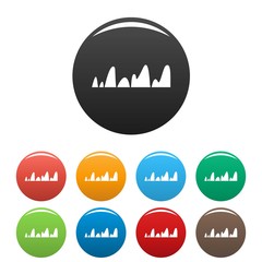 Equalizer tune radio icon. Simple illustration of equalizer tune radio vector icons set color isolated on white