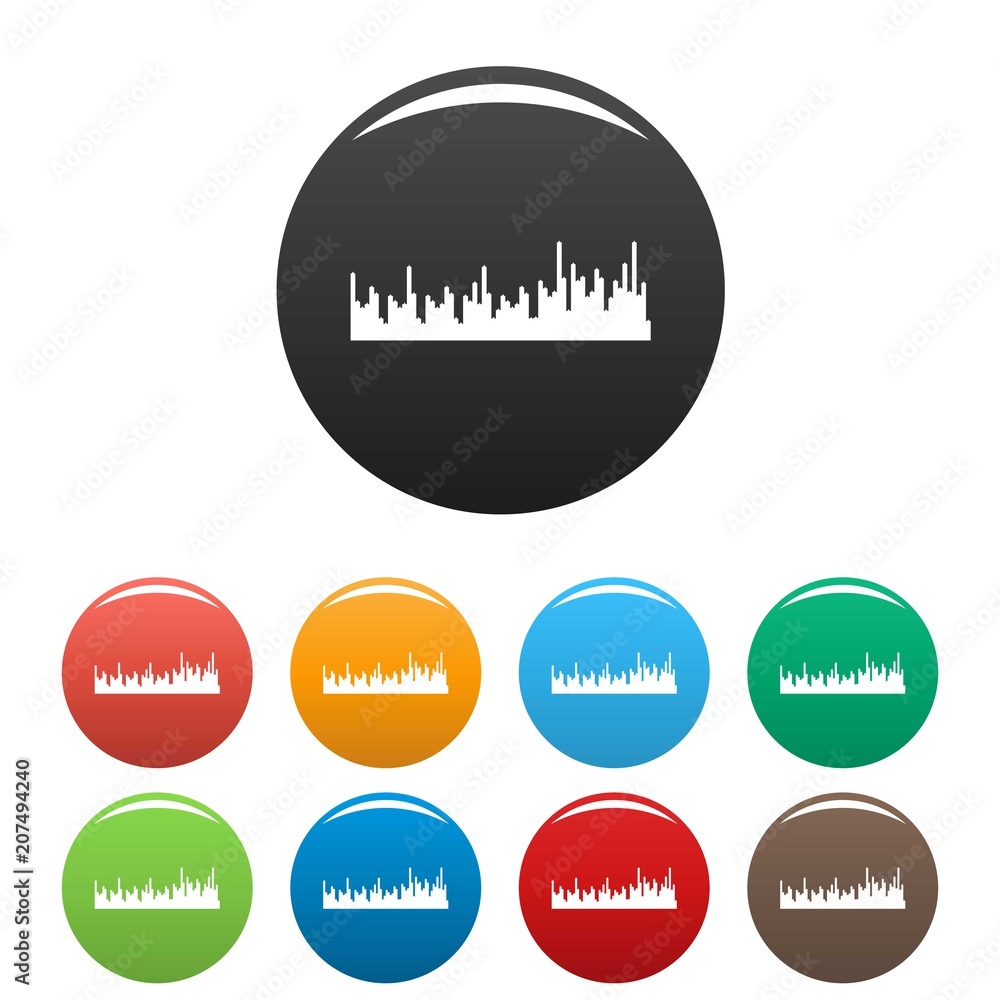 Poster equalizer audio icon. simple illustration of equalizer audio vector icons set color isolated on whit