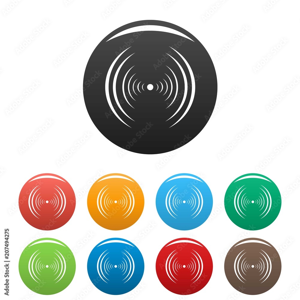 Poster equalizer abstract icon. simple illustration of equalizer abstract vector icons set color isolated o