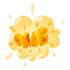 Omg speech bubble icon. Isometric of omg speech bubble vector icon for web design isolated on white background