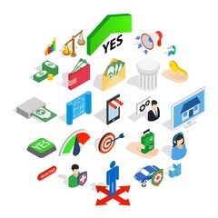 Apprehension icons set. Isometric set of 25 apprehension vector icons for web isolated on white background