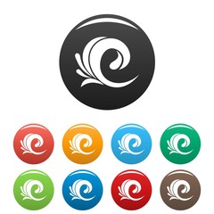 Wave tsunami icon. Simple illustration of wave tsunami vector icons set color isolated on white