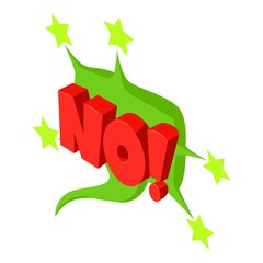 No speech bubble icon. Isometric of no speech bubble vector icon for web design isolated on white background