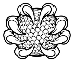 Monster or animal claw holding Golf Ball