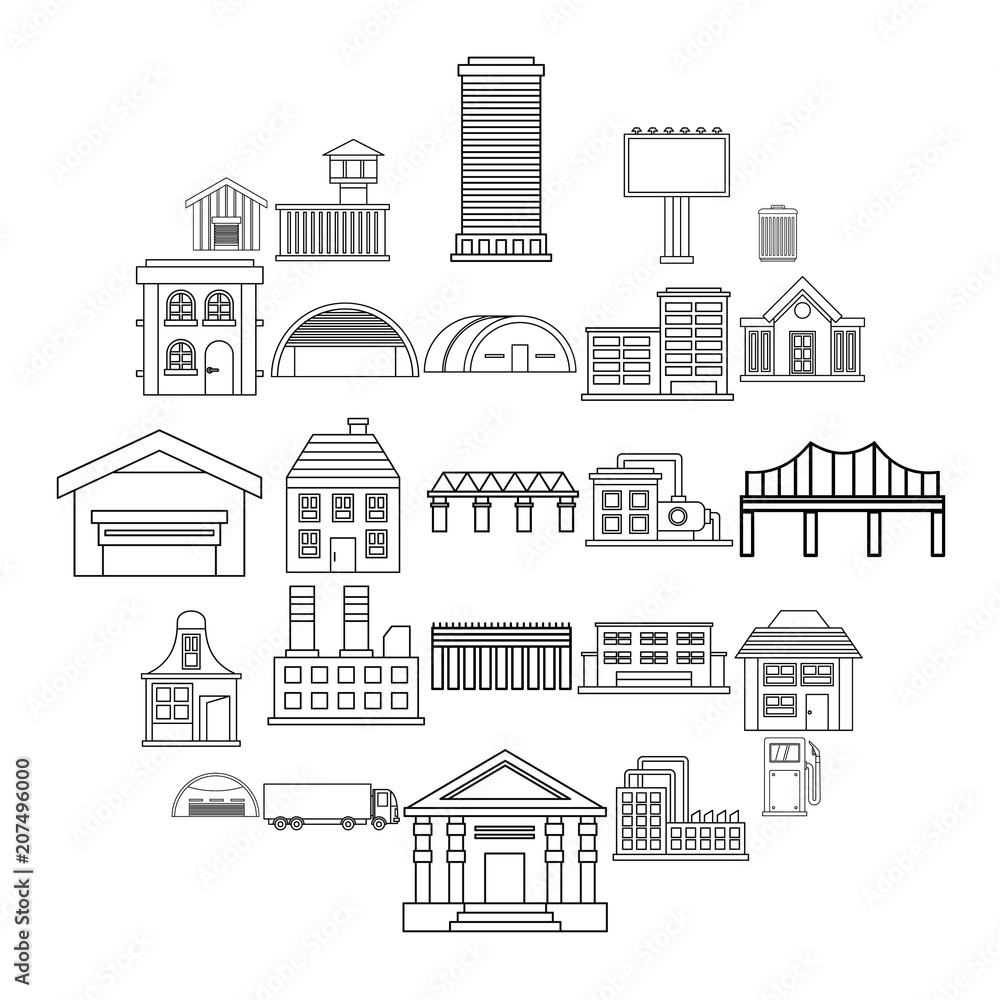 Aufkleber workpeople icons set. outline set of 25 workpeople vector icons for web isolated on white background
