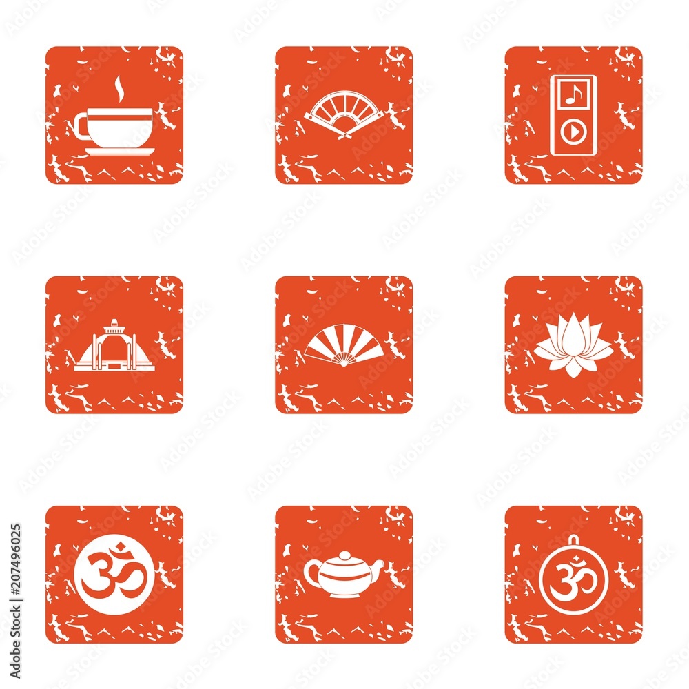 Poster last supper icons set. grunge set of 9 last supper vector icons for web isolated on white background