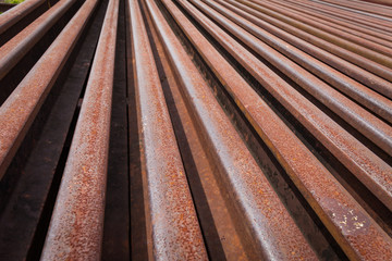 railroad tracks with rust
