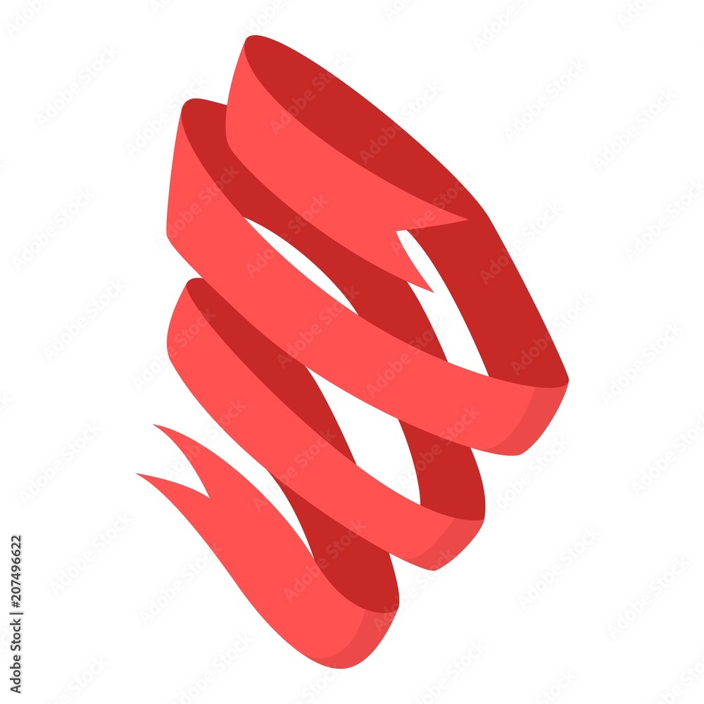 Poster red ribbon icon. isometric of red ribbon vector icon for web design isolated on white background