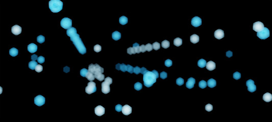 Bokeh traffic light at night in the street of a big city