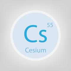 Caesium Cs chemical element icon- vector illustration