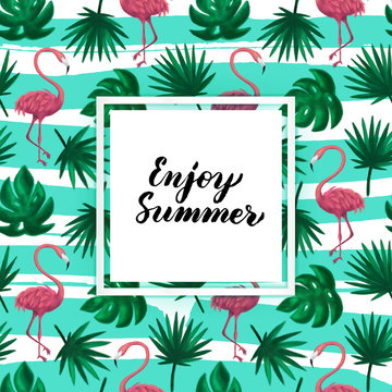 Enjoy Summer Tropical Postcard