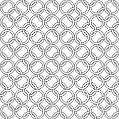 Black geometric ornament on white background. Seamless pattern