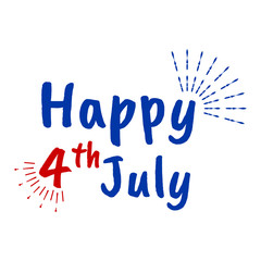 Happy 4 th July and Independence Day. Greeting Cards with Font. Vector illustration