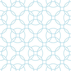 White and blue geometric ornament. Seamless pattern