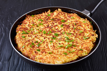 swiss rosti or potato pancake, close-up