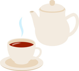 紅茶とティーポット