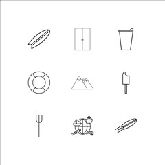 Travel And Tourism outline vector icons set