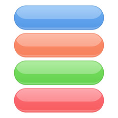 Interface web buttons. Colored set of oval icons