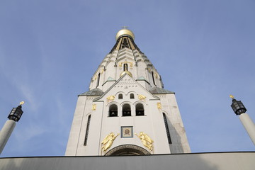 Obraz premium Russian orthodox church (Russische Gedächtniskirche) in Leipzig, Germany