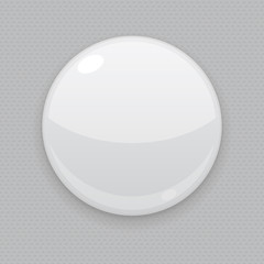 White web button on gray background. Round 3d icon