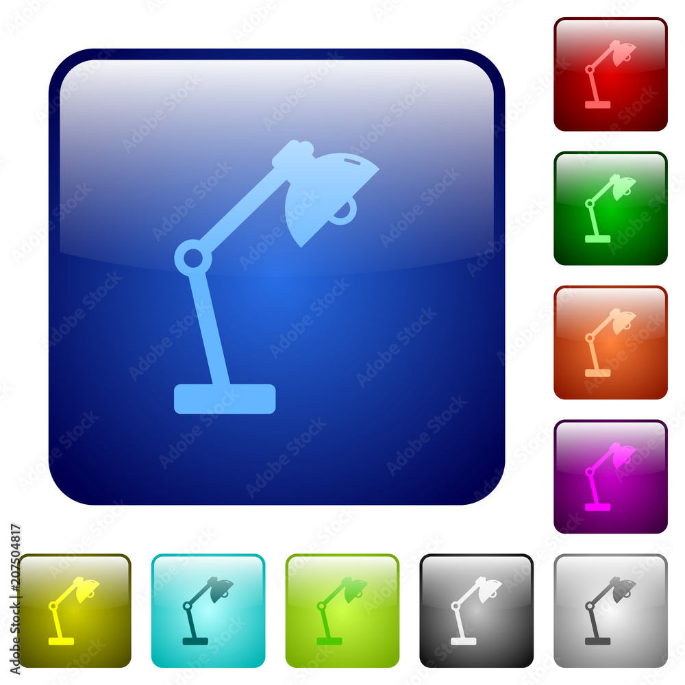 Poster desk lamp color square buttons
