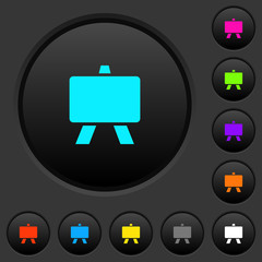 Blackboard dark push buttons with color icons