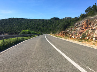 Fototapeta na wymiar Empty asphalt road, Croatia