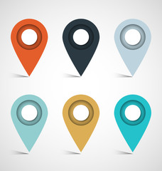 Set of Map Pin Icons