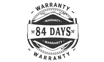 84 days warranty icon vintage rubber stamp guarantee