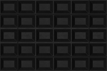 3d rendering. Abstract black square wood panels texture wall background.