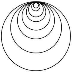 Abstract background with a eccentric circles in a balck - white colors for coloring