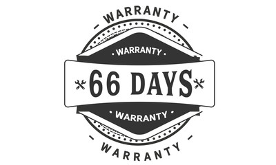 66 days warranty icon vintage rubber stamp guarantee