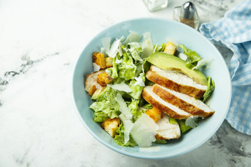 Grilled chicken Caesar salad