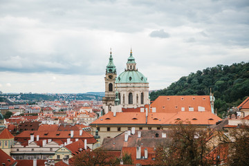 Naklejka na ściany i meble Beautiful view of the architecture of Prague in the Czech Republic. Prague is one of the most favorite places to visit tourists from all over the world